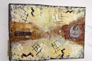 Art journal page Our Mixed Media Moods Challenge
