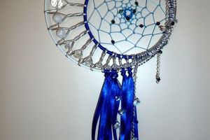 A tes SouhaitS - Attrape-rêves dreamcatcher suncatcher bleu nuit au quartier de lune argenté