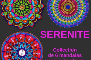 Mandalas originaux à colorier - Collection SERENITE composée de six grands modèles vierges