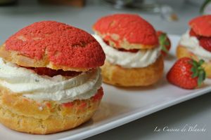 Choux fraises chantilly - La cuisine de blanche.over-blog.com