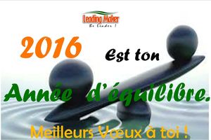 Meilleurs voeux.En 2016 ,changez de vie et équilibrez la!