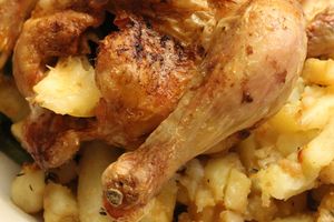 Poulet trop bon à la Jamie Oliver et ses patates au jus