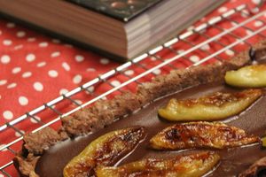 Tarte au chocolat et pomme caramélisée