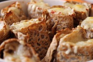 Galettes aux champignons gratinées