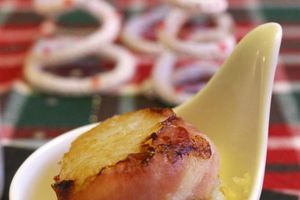 Choufleurotto et noix de st jacques au lard
