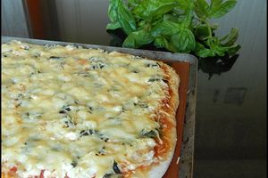 Pizza à la brousse et au basilic (un vrai délice !!!)