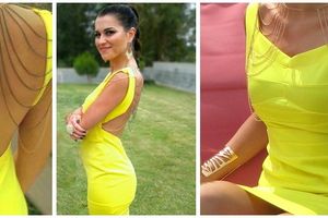 Look du jour : Robe bandage jaune