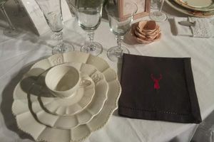 Serviettes brodées " Cerf"