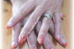 french corail et nailart serpent