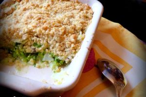 Crumble de poisson, fenouil, brocolis