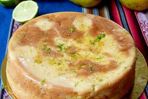 Gâteau invisible à la mangue, coco et citron vert
