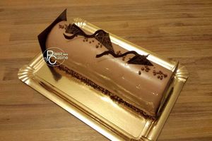 Bûche Spéculoos Nutella sur son croquant Spéculoos