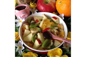 Salade de fruits sauce chocolat