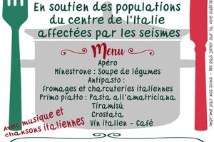 REPAS ITALIEN EN SOUTIEN DES POPULATIONS D'ITALIE, AFFECTEES PAR LES SEISMES