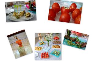 Suite du buffet : tomates cocktail et billes de fromage :(2)