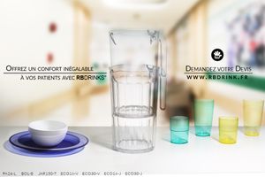 Verres et vaisselle incassables pour hôpitaux