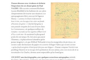 Paul Vorgs "Paul Valéry ou le fainéant vanté par les sots" (Manuscrit - s.d.)