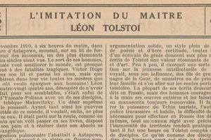 Luce Borromée "L'Imitation du Maître Léon Tolstoï" (1920)