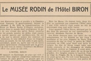 Luce Borromée "Le Musée Rodin de l'Hôtel Biron" (1921)