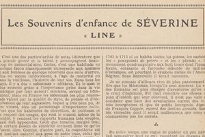 Renée Dunan "Les Souvenirs d'enfance de Séverine « Line »" (1921)
