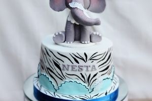 Gâteau d'anniversaire bébé Eléphant 1 an