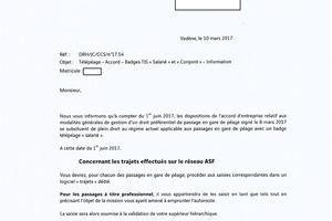Télépéage - Accord - Badges TIS "salarié" et "conjoint"
