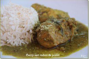 Curry vert de poulet à l'indienne