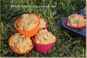 Muffins aux courgettes, chèvre et menthe du jardin