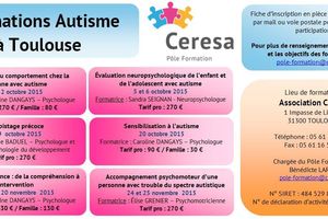 CERESA : formations autisme - Octobre et Novembre 2015