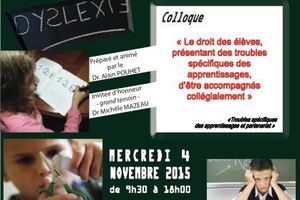 Colloque Troubles spécifiques des apprentissages - Tours - 4 nov 2015