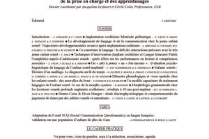 ANAE N° 138 - Surdité : évolutions technologiques, de la prise en charge et des apprentissages