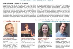 Connaître le cerveau pour mieux enseigner et intervenir auprès des élèves - 24 mai 2016