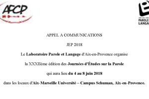Appel à communications - Journées d'études sur la Parole 2018 - 4 - 8 juin 2018