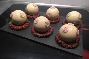 Sphères coeur choco/framboise