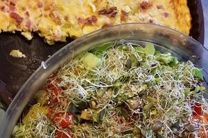 Clafoutis poireaux et lardons sans gluten ni lactose