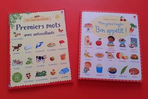 Mon grand imagier "Bon appétit" et Premiers mots avec autocollants - Editions Usborne