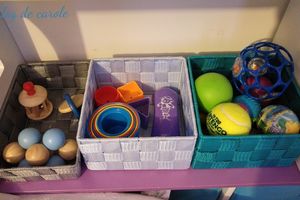 {montessori} Coin nido, paniers à trésors et jouets bébé de ses 6 à 8 mois