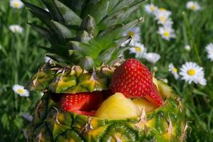 Salade d'ananas fraises