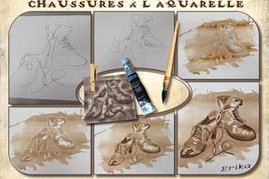 Chaussures à l'aquarelle...
