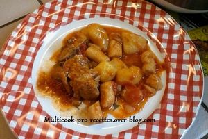 Rôti aux quenelles et pommes de terre