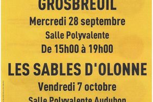 Don du sang Grosbreuil et les Sables d'olonne Vendée