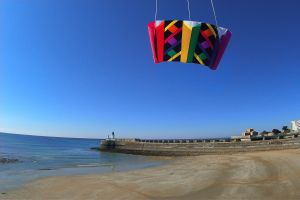 La grande plage des Sables d'Olonne vue par un cerf volant
