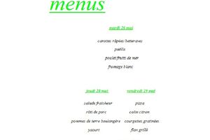 MENU SEMAINE 22