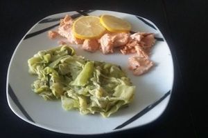 tagliatelles et courgette de saumon