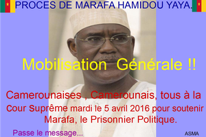 MOBILISATION GÉNÉRALE pour le 05 avril 2016 à la cour suprême