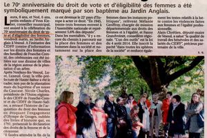 70ème anniversaire du droit de vote des femmes en France !