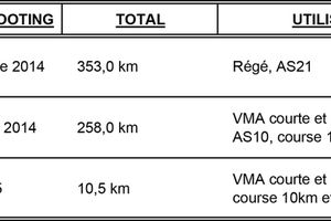 Récapitulatif distances parcourues par chaussures