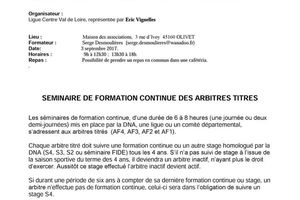 Informations diverses Ligue CVL