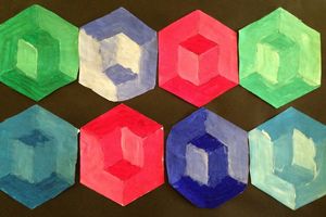 Décloisonnement Vasarely (école maternelle Saint Roch / exposition des écoles de Biot)