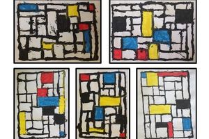 A la manière de Piet MONDRIAN (Graphisme : les lignes verticales et horizontales) GS